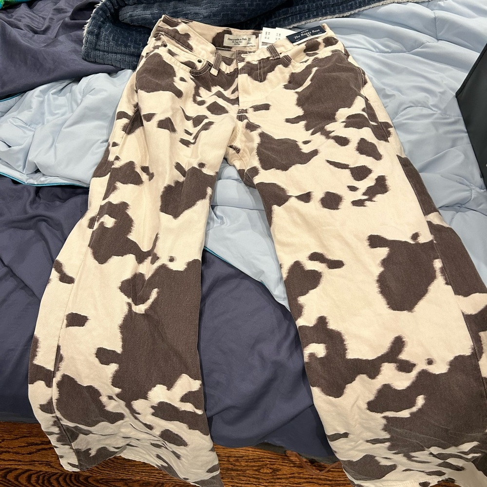 Abercrombie & Fitch Brown and Cream Patterned Pants
